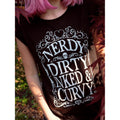 Black - Back - Grindstore Ladies-Womens Nerdy Dirty Inked & Curvy Premium T-Shirt