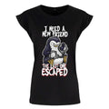 Black - Front - Psycho Penguin Ladies-Womens I Need A New Friend Premium T-Shirt