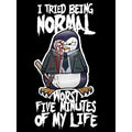 Black - Side - Psycho Penguin Mens  I Tried Being Normal T-Shirt