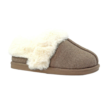 Taupe - Front - Lunar Womens-Ladies Ember III Slippers