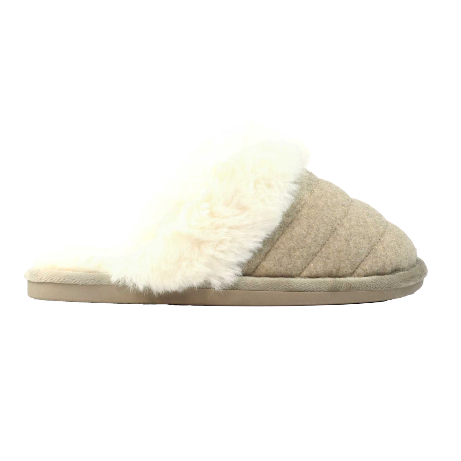 Beige - Back - Lunar Womens-Ladies Carol II Slippers