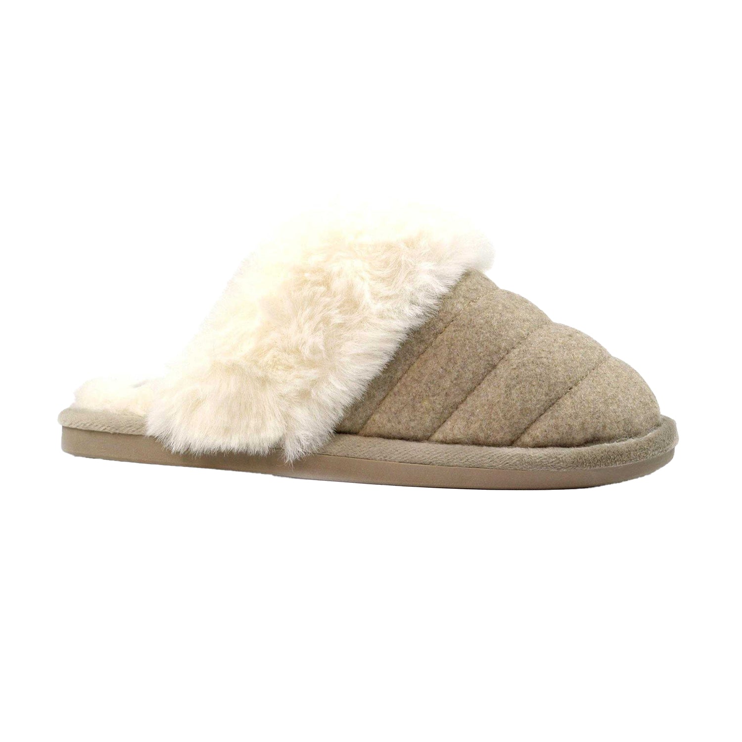 Beige - Front - Lunar Womens-Ladies Carol II Slippers