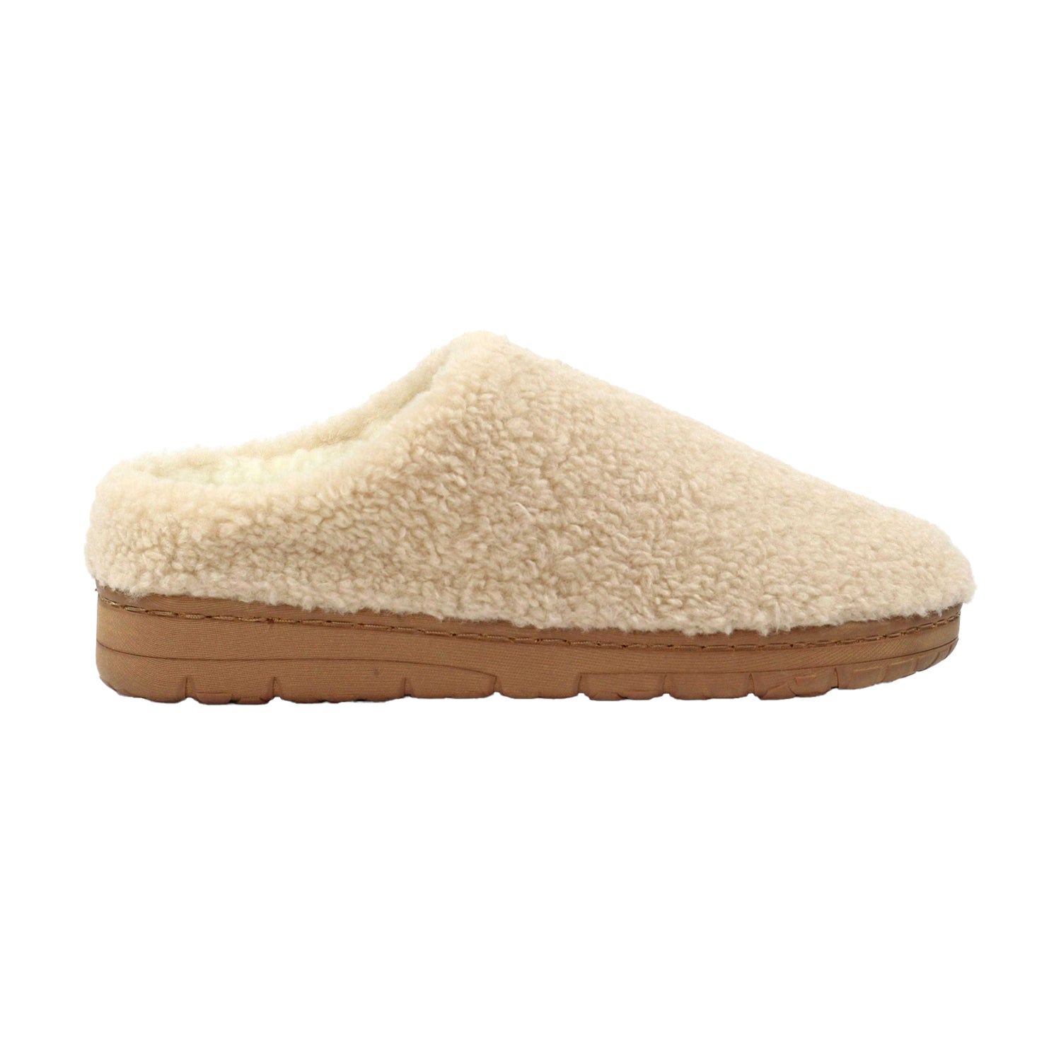 Beige - Side - Lunar Womens-Ladies Burford Slippers