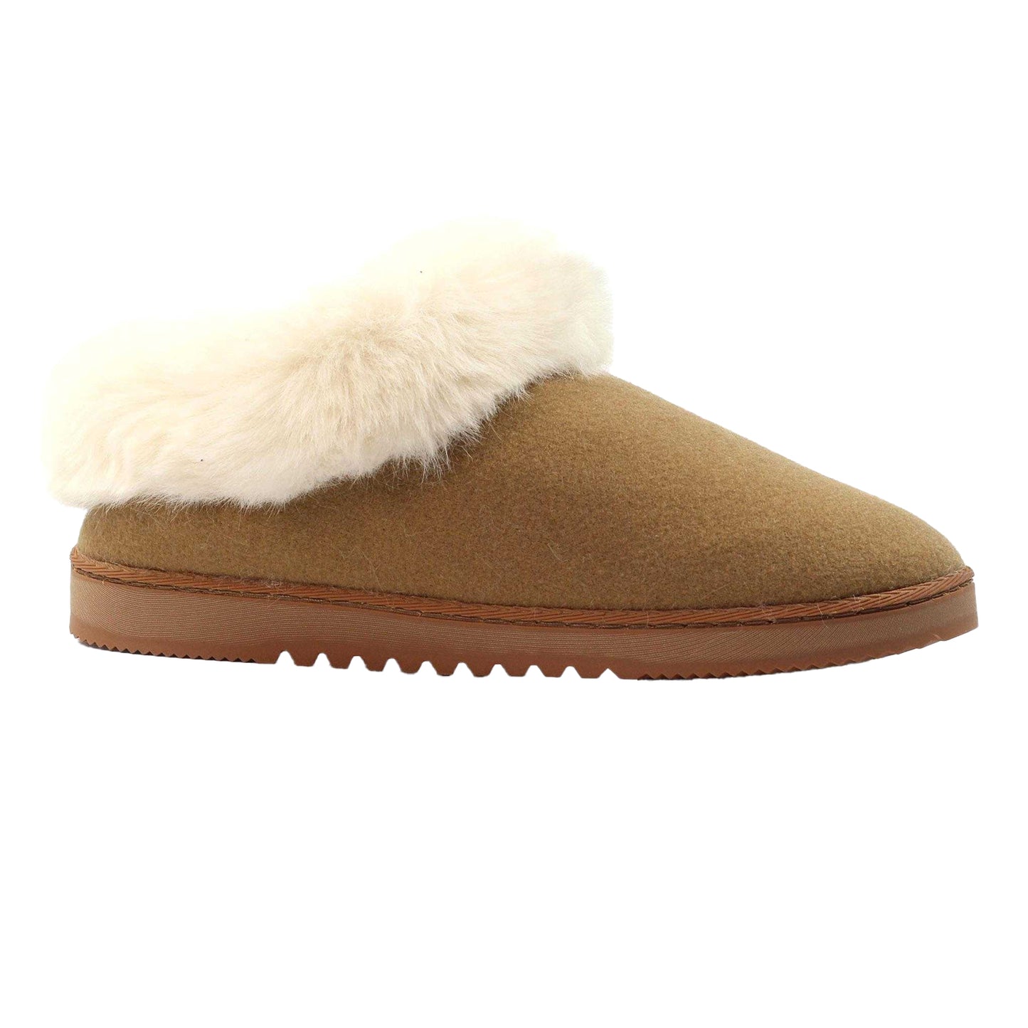Tan - Front - Lunar Womens-Ladies Cranbrook Slippers
