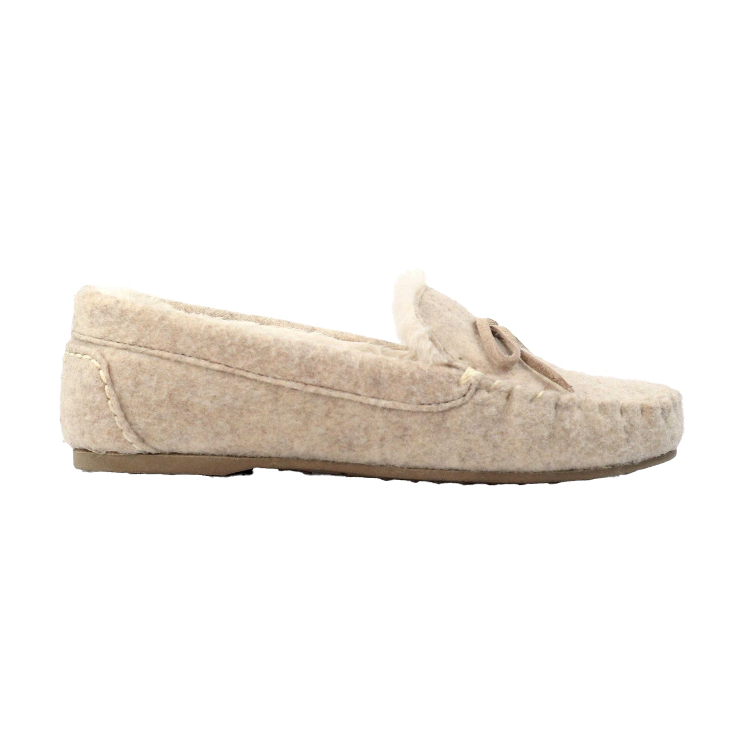 Beige - Side - Lunar Womens-Ladies Cherish Slippers