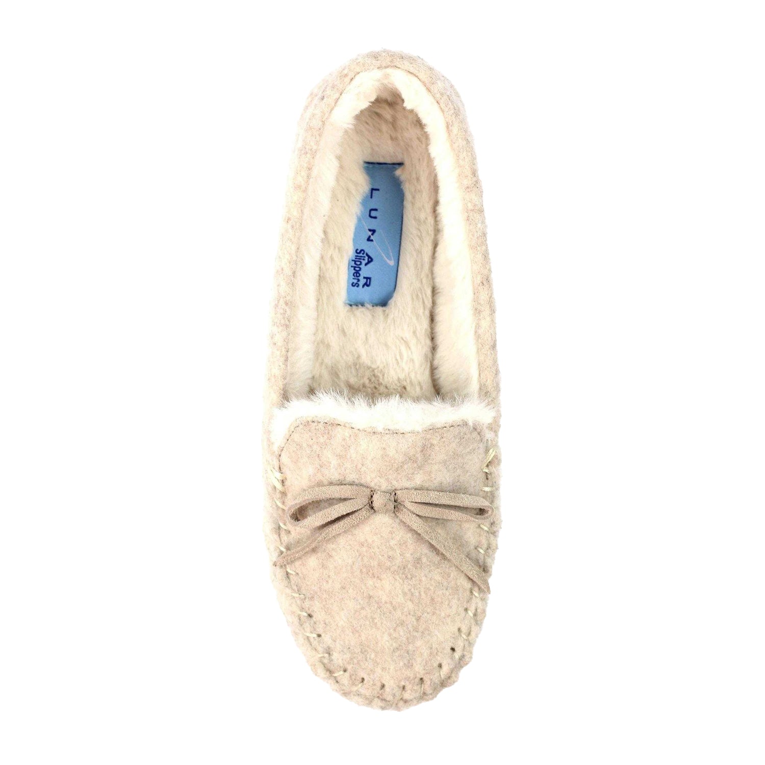 Beige - Pack Shot - Lunar Womens-Ladies Cherish Slippers