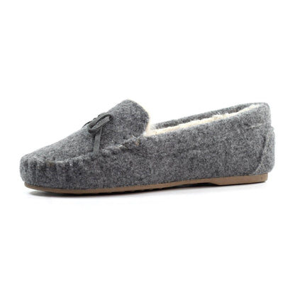 Grey - Side - Lunar Womens-Ladies Cherish Slippers