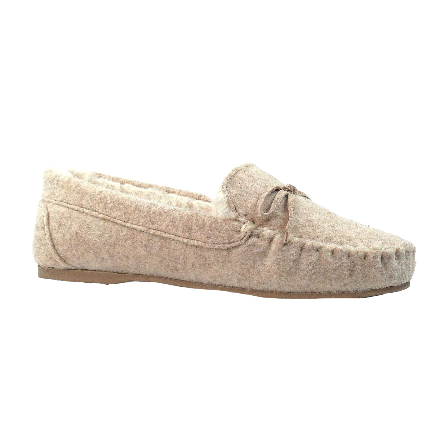 Beige - Front - Lunar Womens-Ladies Cherish Slippers