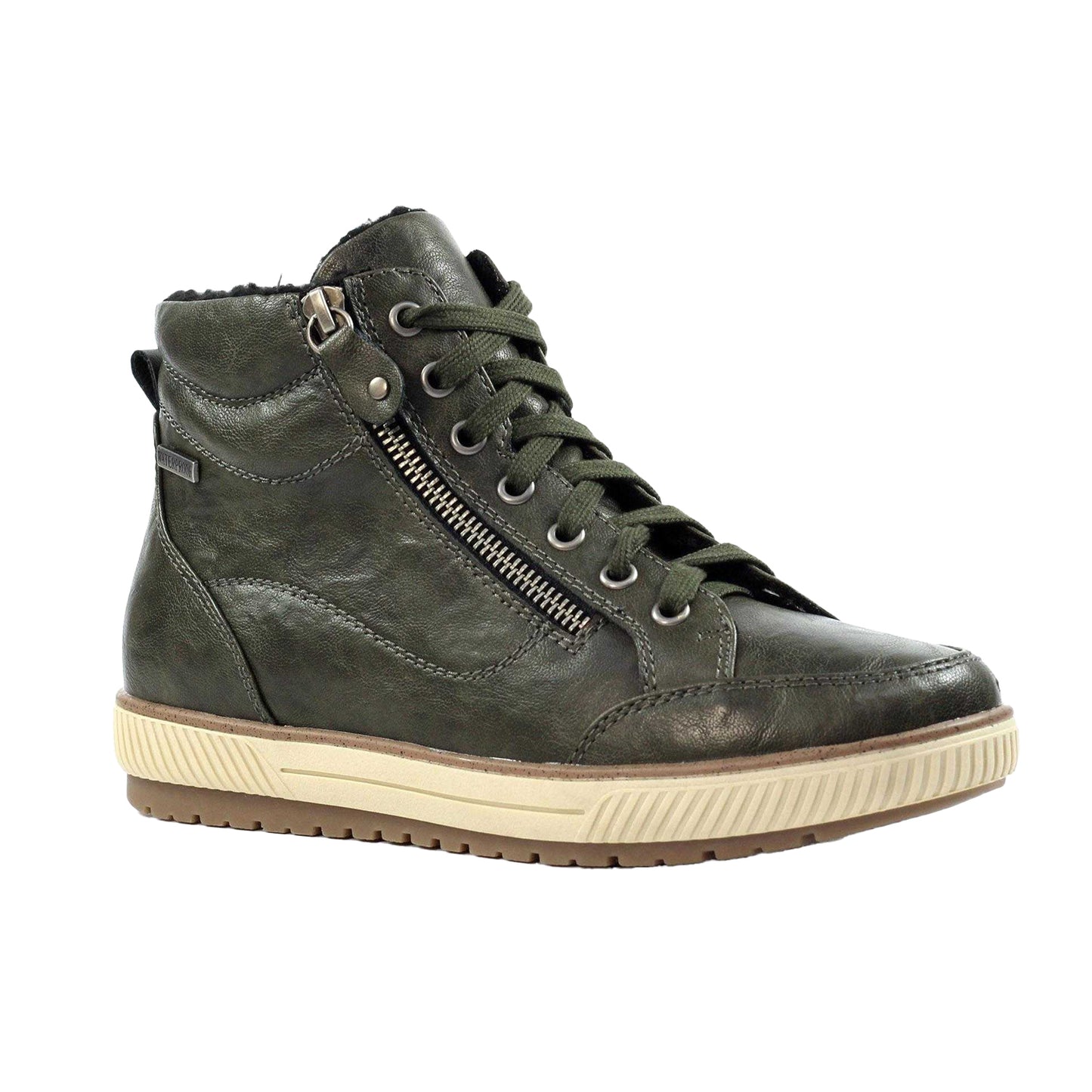 Olive - Front - Lunar Womens-Ladies Tammy Waterproof Ankle Boots