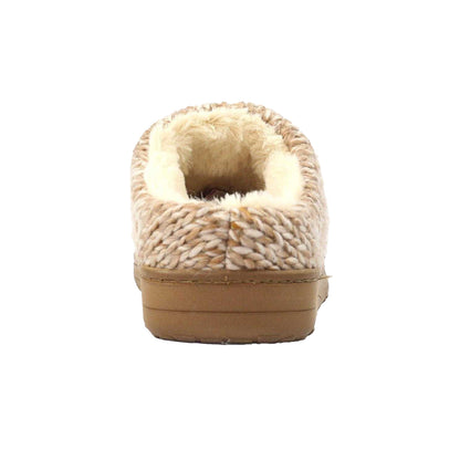 Tan - Back - Lunar Womens-Ladies Albany Slippers