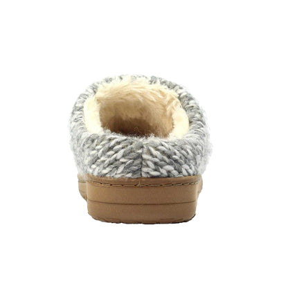 Grey - Back - Lunar Womens-Ladies Albany Slippers