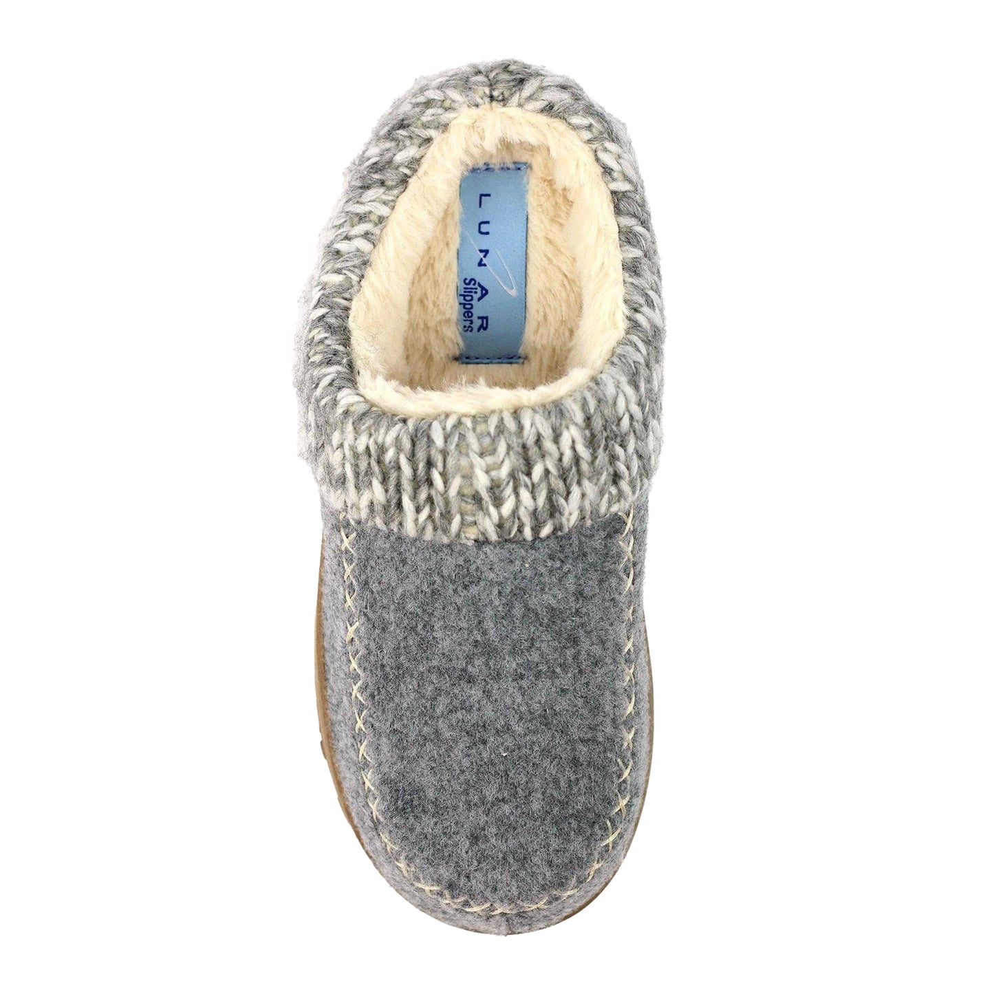 Grey - Pack Shot - Lunar Womens-Ladies Albany Slippers