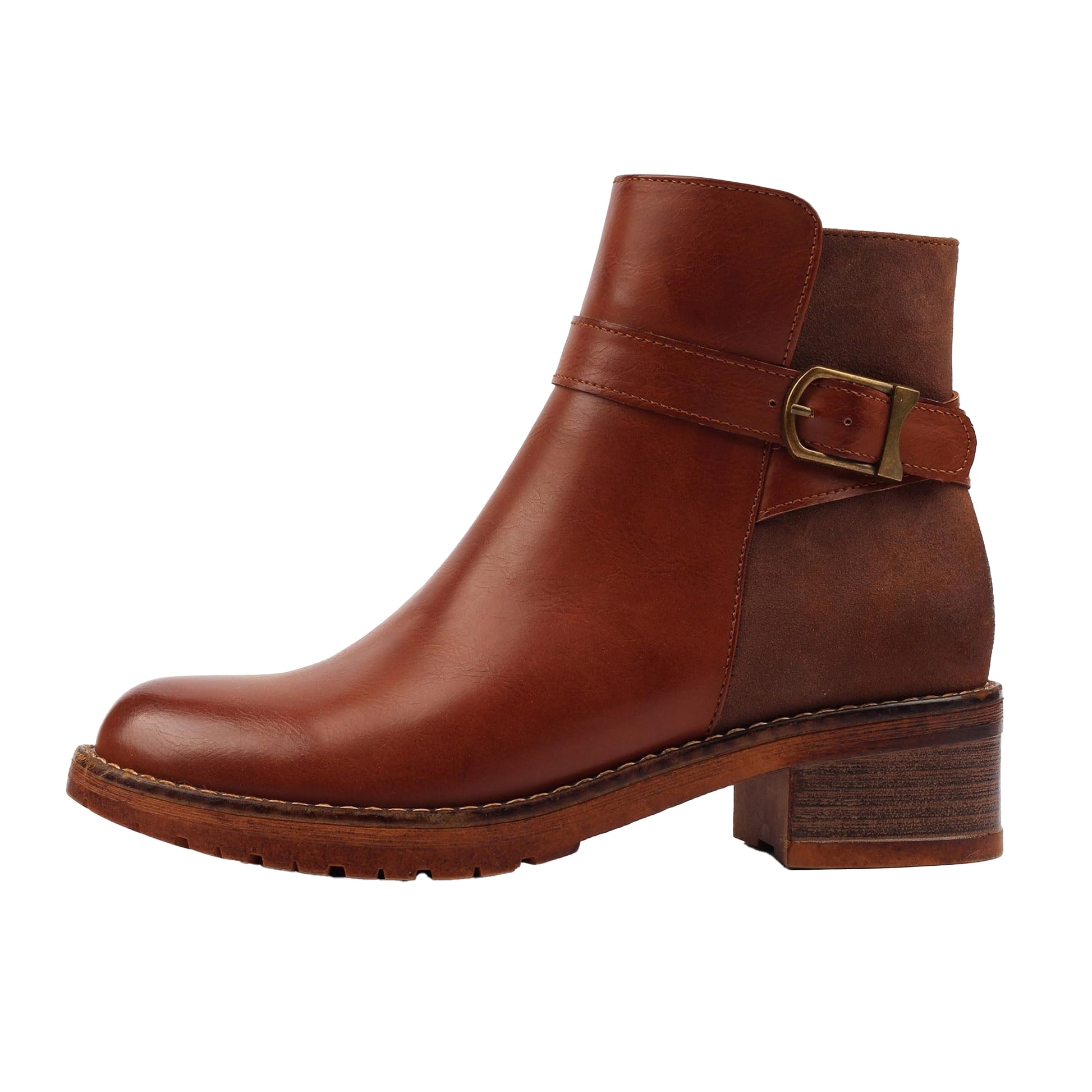 Tan - Side - Lunar Womens-Ladies Demure Ankle Boots