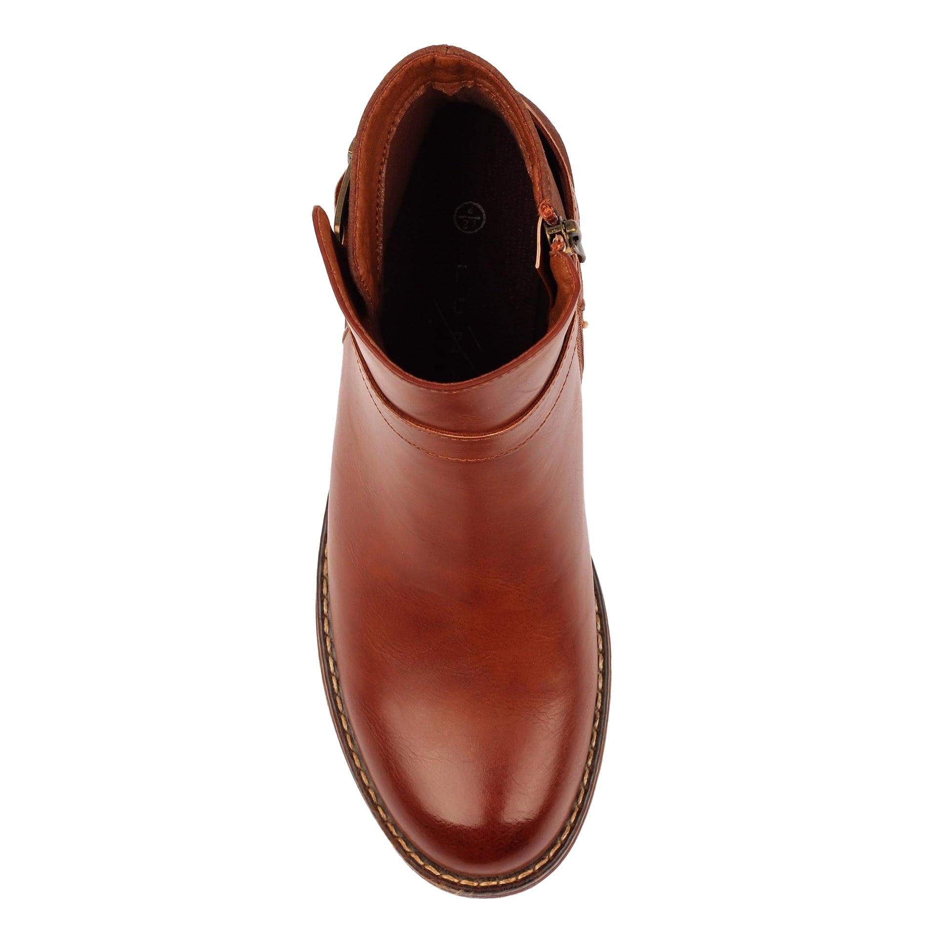 Tan - Pack Shot - Lunar Womens-Ladies Demure Ankle Boots