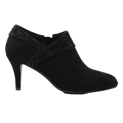 Black - Side - Lunar Womens-Ladies Tyler Faux Suede Ankle Boots