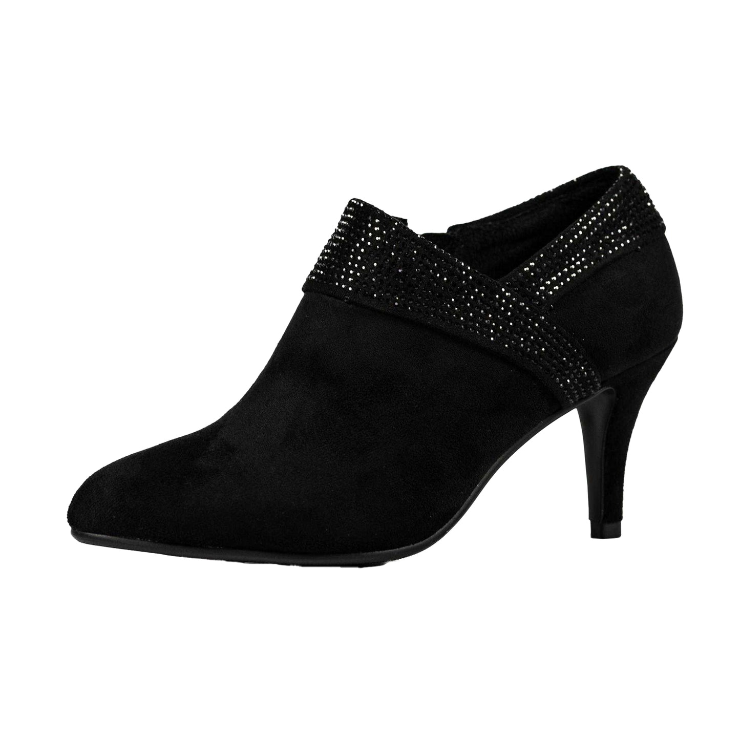 Black - Lifestyle - Lunar Womens-Ladies Tyler Faux Suede Ankle Boots