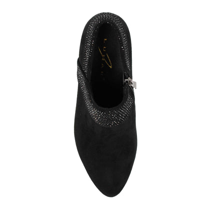 Black - Pack Shot - Lunar Womens-Ladies Tyler Faux Suede Ankle Boots