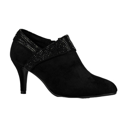 Black - Front - Lunar Womens-Ladies Tyler Faux Suede Ankle Boots
