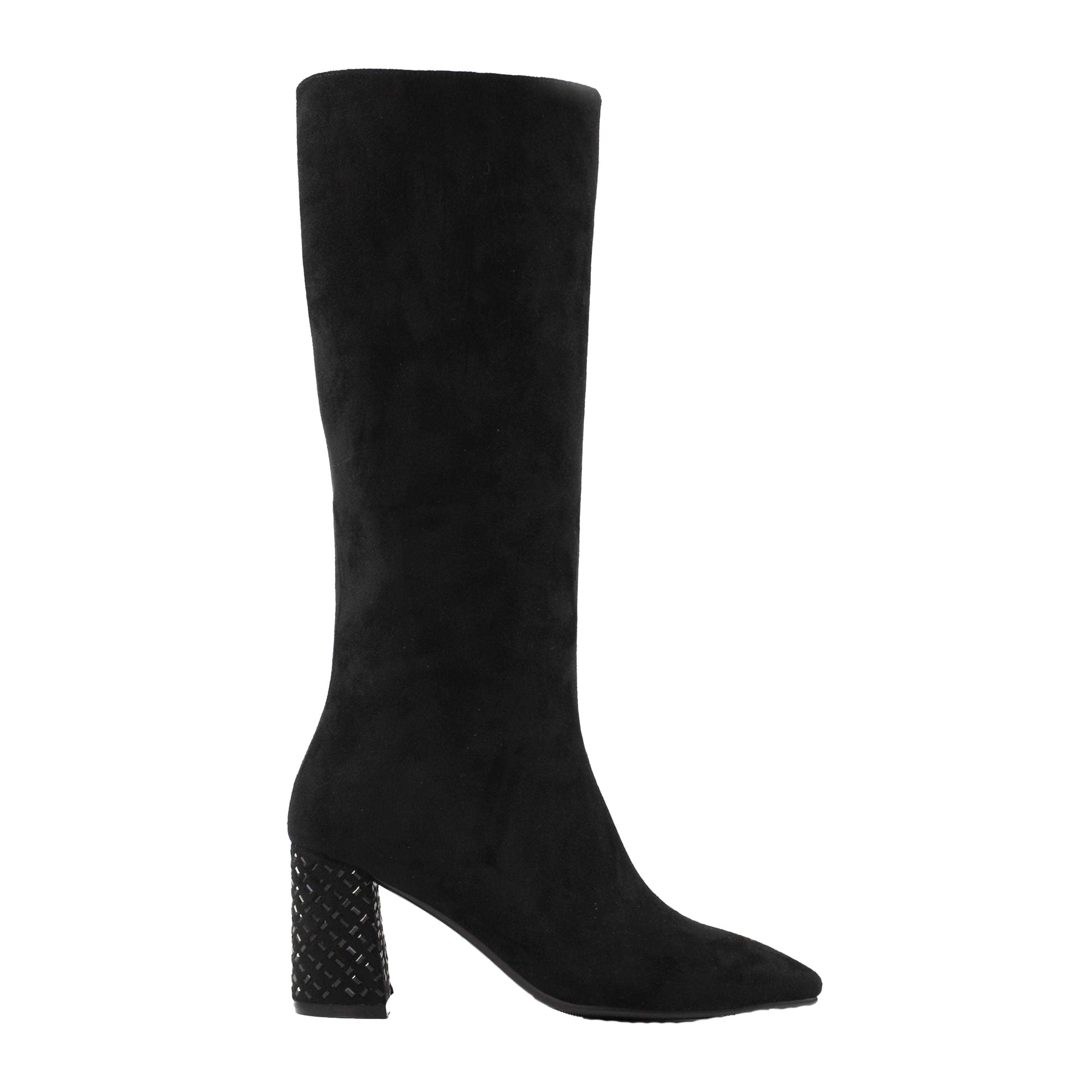 Black - Side - Lunar Womens-Ladies Witham Long Boots