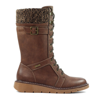 Brown - Front - Lunar Womens-Ladies Caesar Wide Long Boots