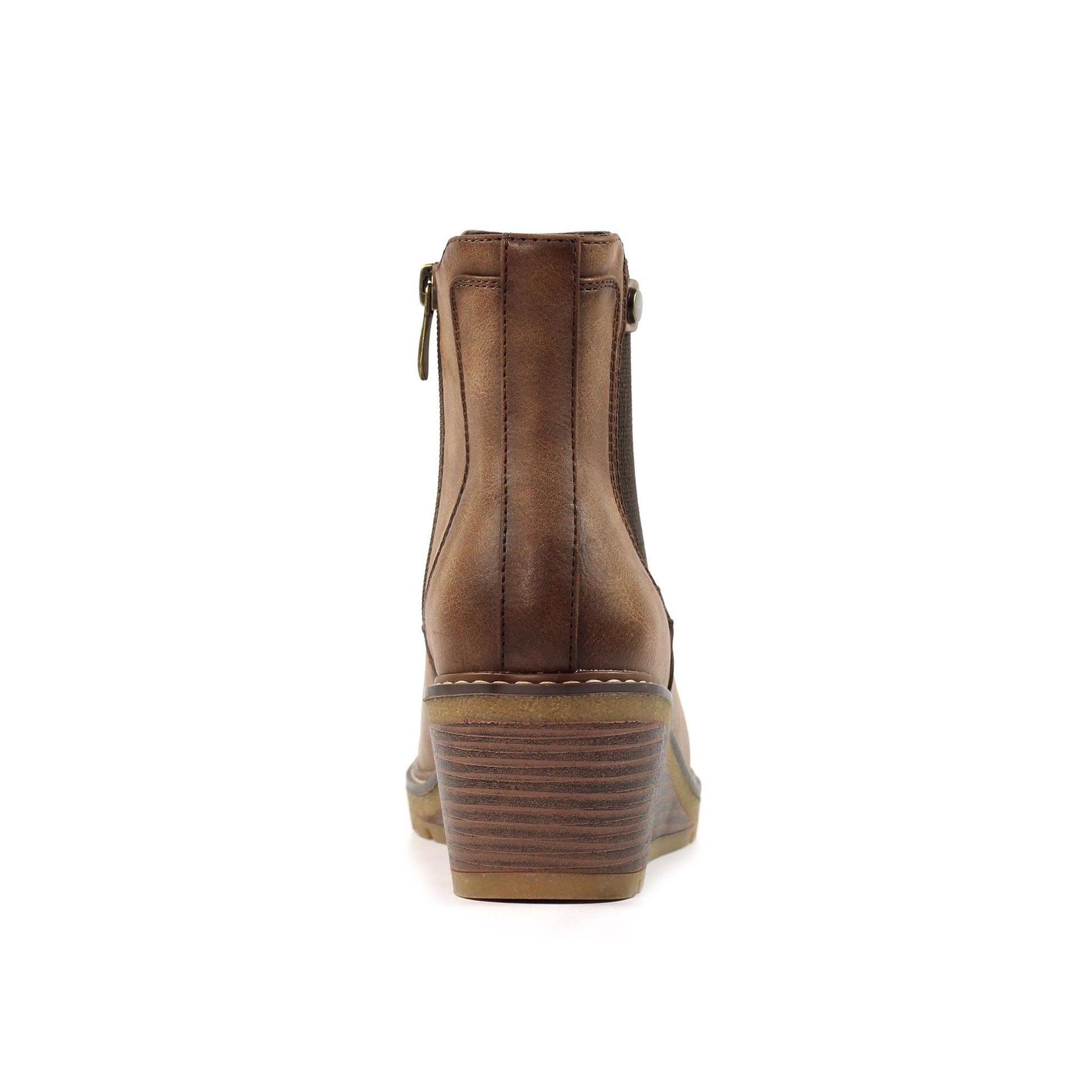 Brown - Side - Lunar Womens-Ladies Connie Ankle Boots