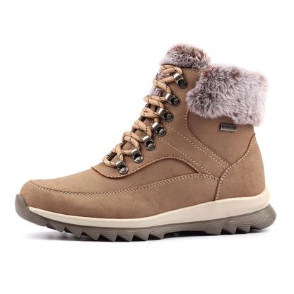 Beige - Back - Lunar Womens-Ladies Jett II Waterproof Boots