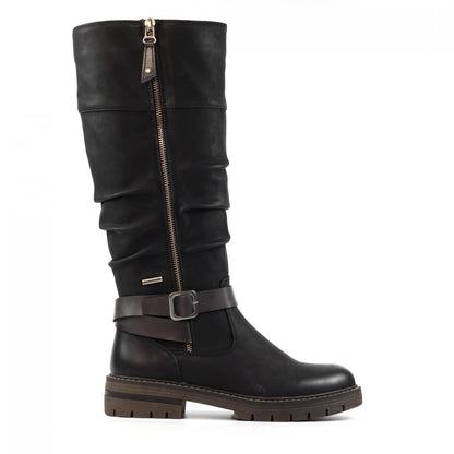 Black - Back - Lunar Womens-Ladies Margo Waterproof Long Boots