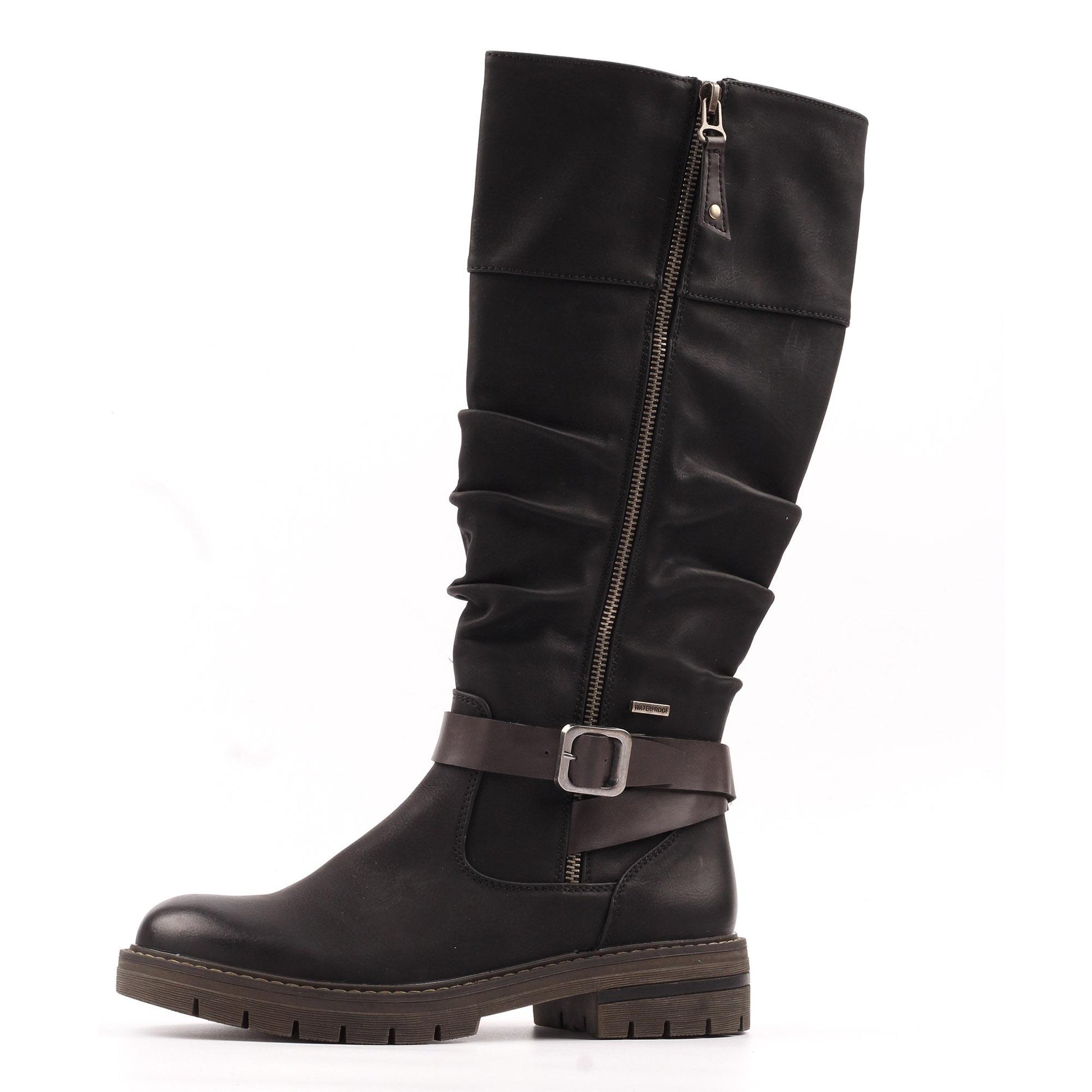 Black - Side - Lunar Womens-Ladies Margo Waterproof Long Boots