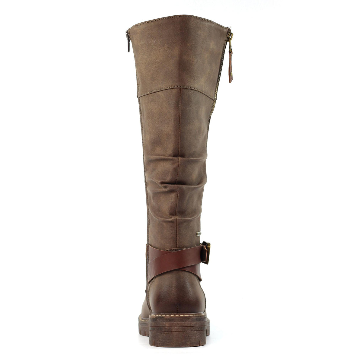 Brown - Side - Lunar Womens-Ladies Margo Waterproof Long Boots