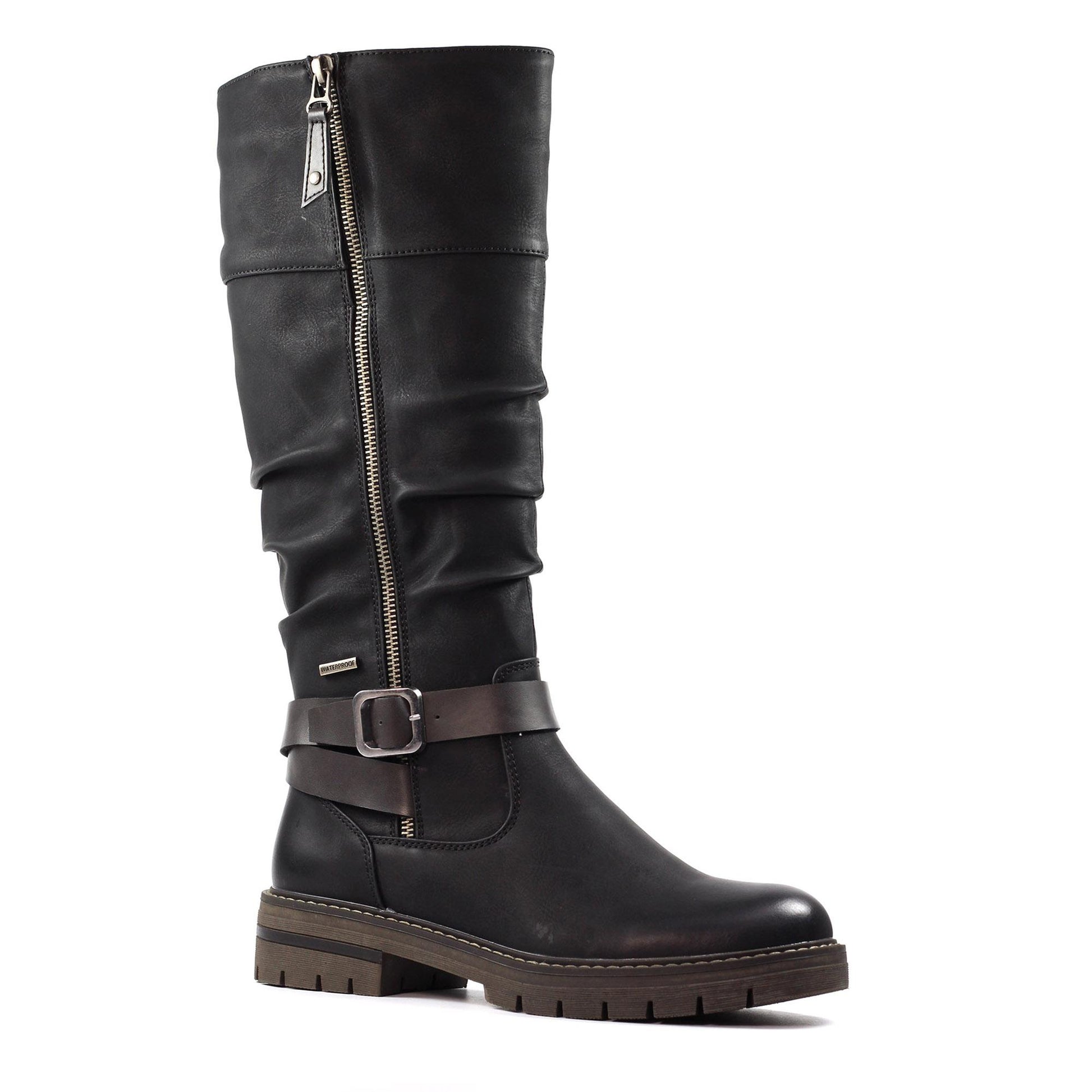 Black - Front - Lunar Womens-Ladies Margo Waterproof Long Boots