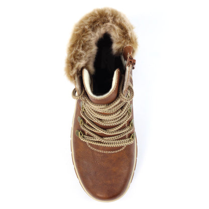 Brown - Side - Lunar Womens-Ladies Alabama Waterproof Boots