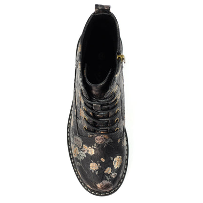 Black - Pack Shot - Lunar Womens-Ladies Dazzle Floral Ankle Boots