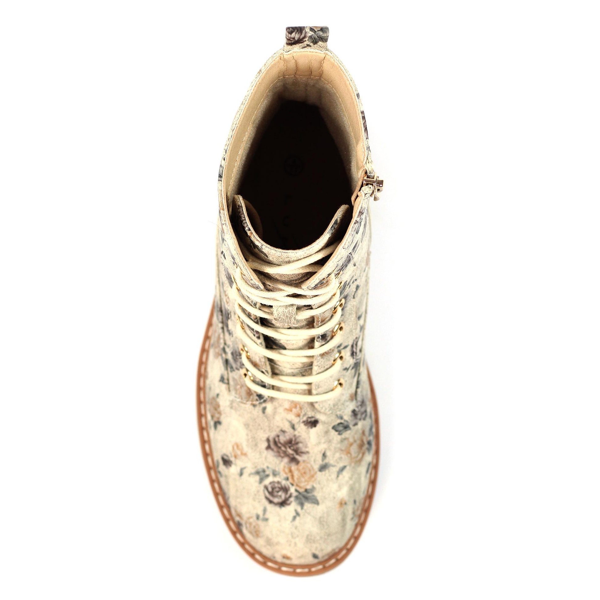 Beige - Pack Shot - Lunar Womens-Ladies Dazzle Floral Ankle Boots