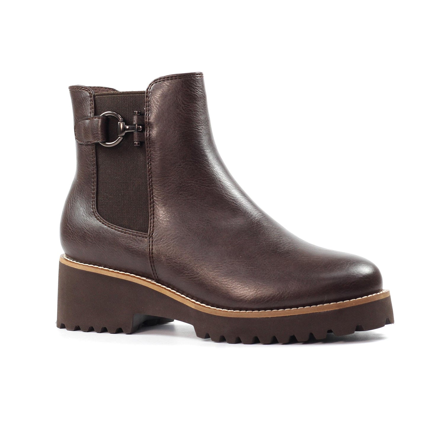 Brown - Front - Lunar Womens-Ladies Union Ankle Boots