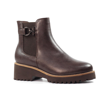 Brown - Front - Lunar Womens-Ladies Union Ankle Boots