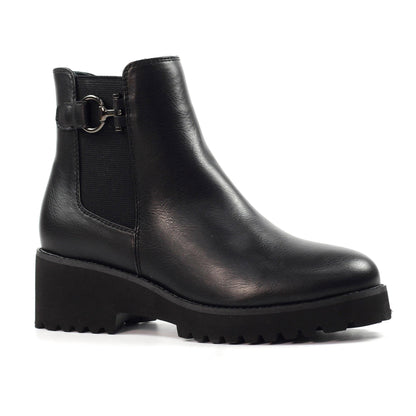 Black - Front - Lunar Womens-Ladies Union Ankle Boots