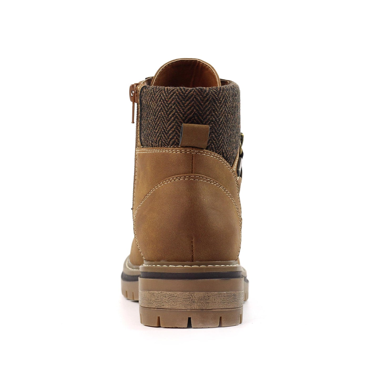 Tan - Side - Lunar Womens-Ladies Caramel Faux Leather Waterproof Boots