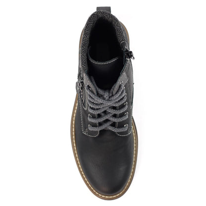 Black - Lifestyle - Lunar Womens-Ladies Caramel Faux Leather Waterproof Boots