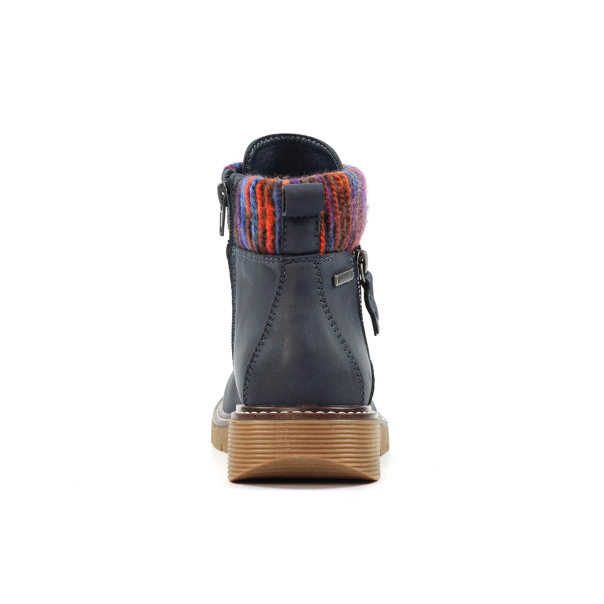 Blue - Back - Lunar Womens-Ladies California Faux Leather Wide Boots
