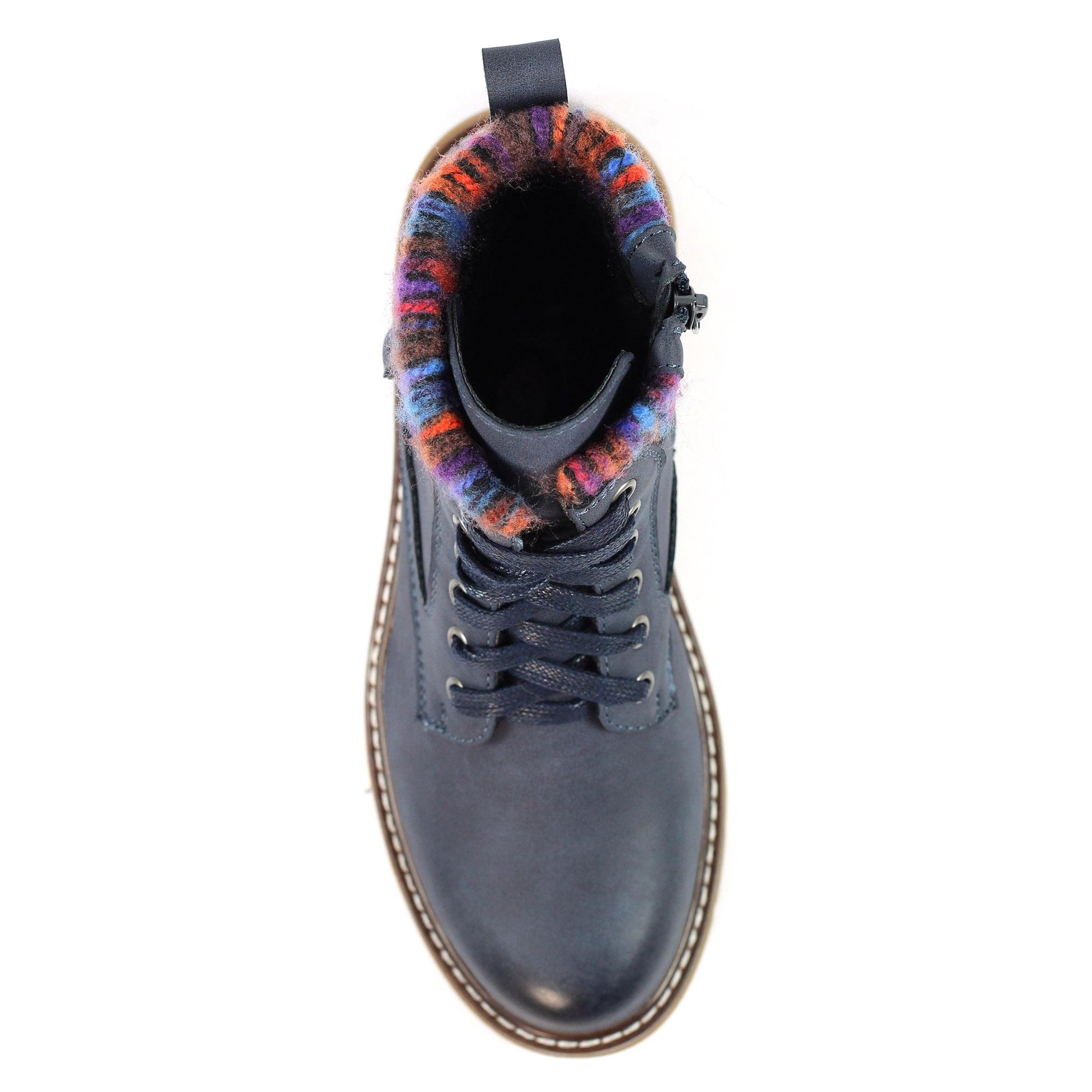 Blue - Side - Lunar Womens-Ladies California Faux Leather Wide Boots