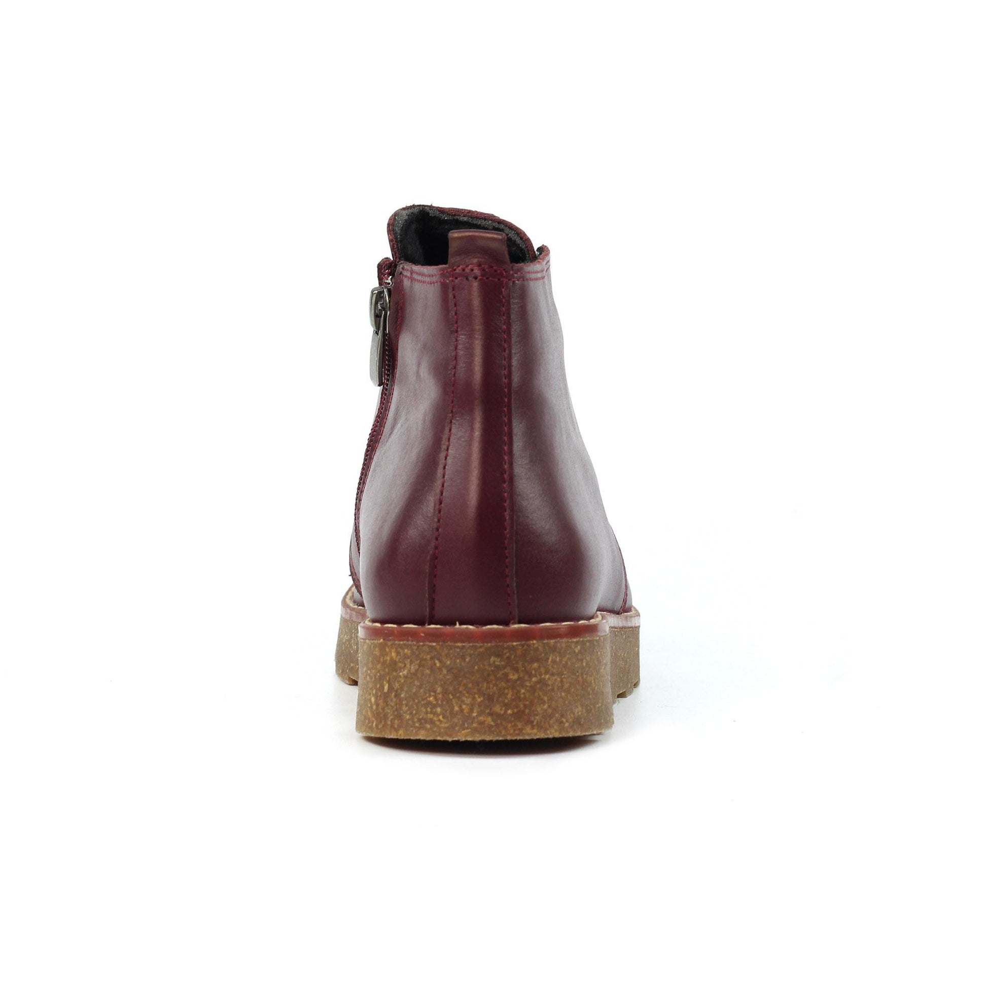 Burgundy - Side - Lunar Womens-Ladies Claire III Leather Ankle Boots