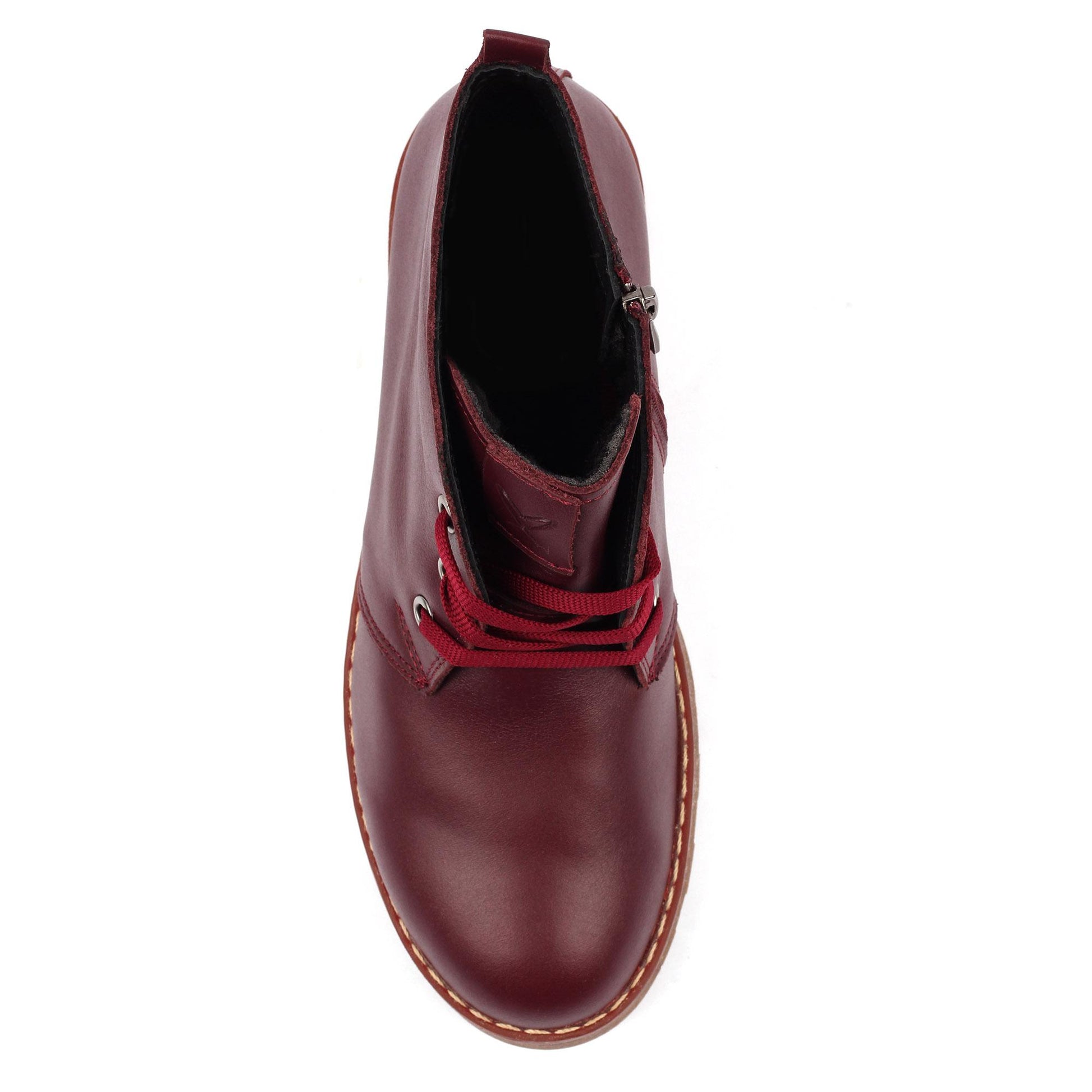 Burgundy - Lifestyle - Lunar Womens-Ladies Claire III Leather Ankle Boots