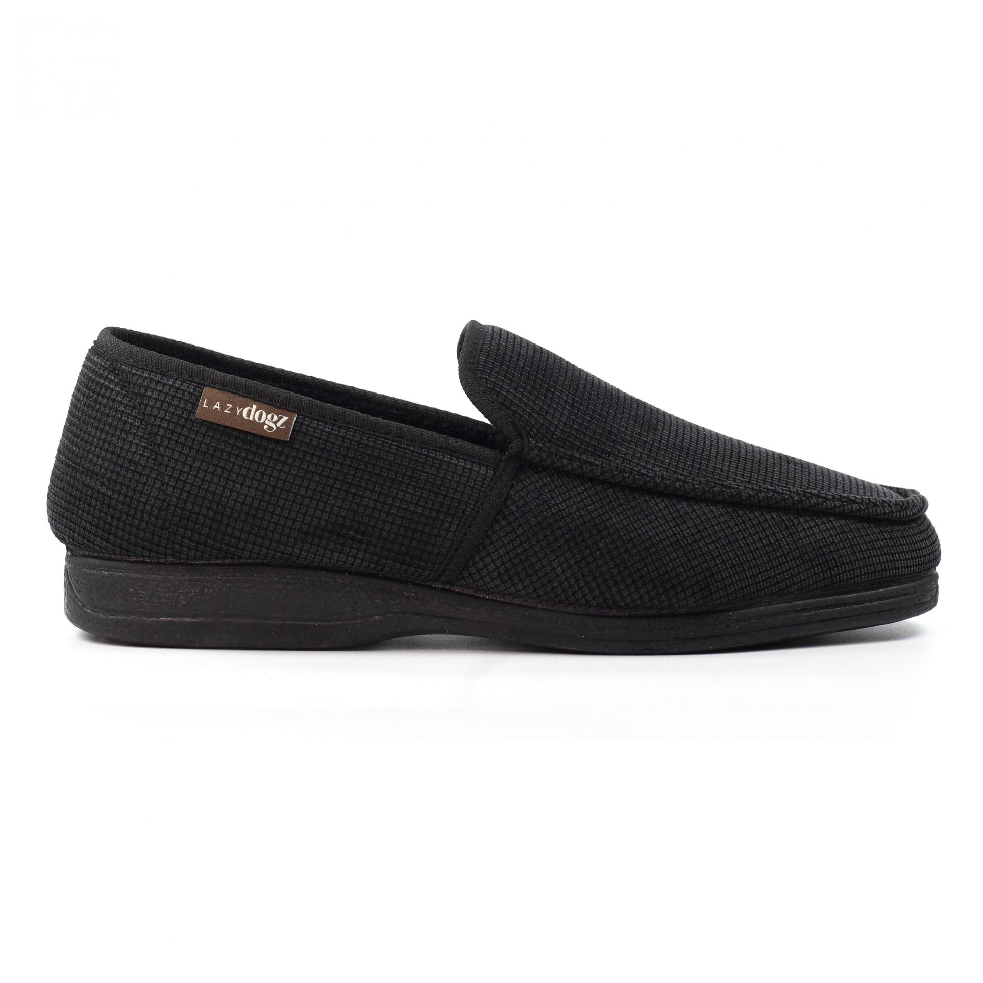 Black - Back - Lazy Dogz Mens Dylan Slippers