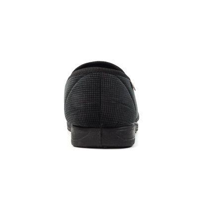 Black - Side - Lazy Dogz Mens Dylan Slippers