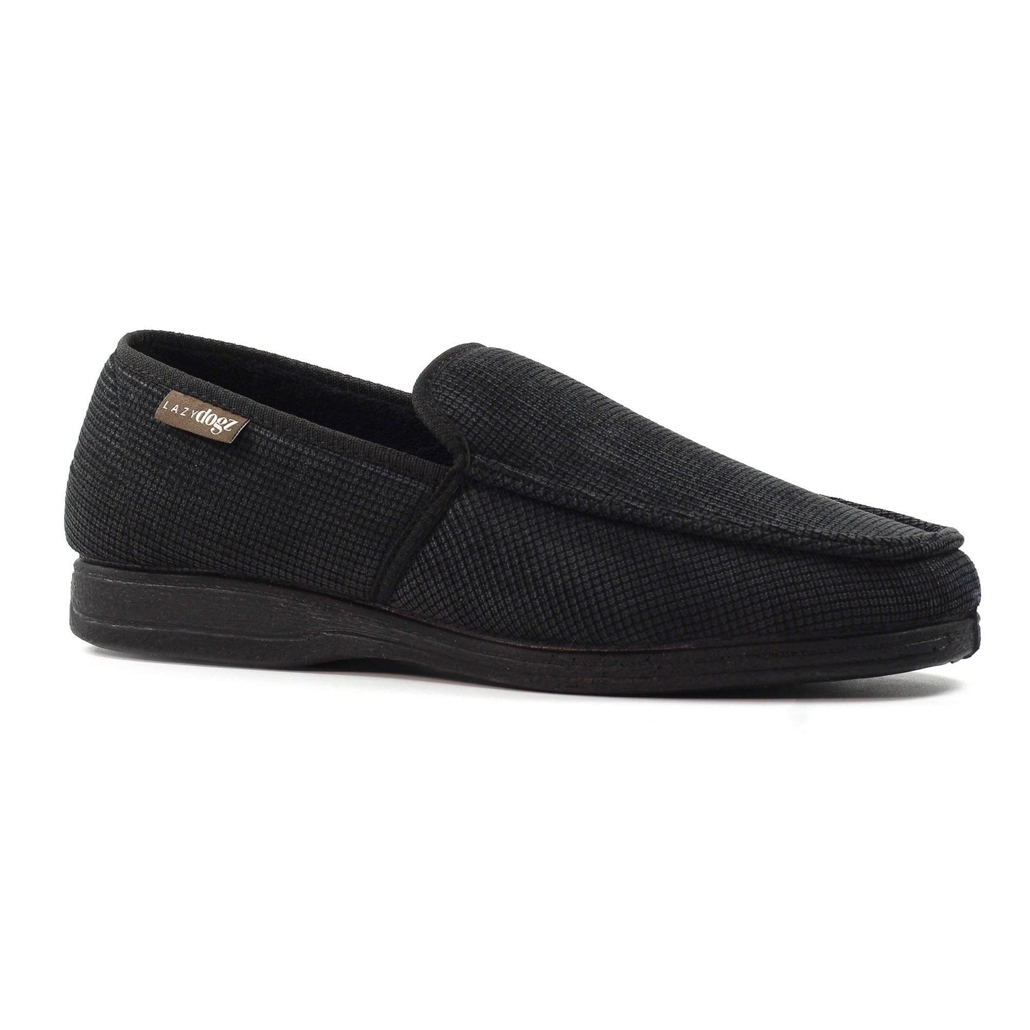 Black - Front - Lazy Dogz Mens Dylan Slippers