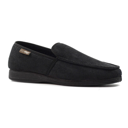 Black - Front - Lazy Dogz Mens Dylan Slippers