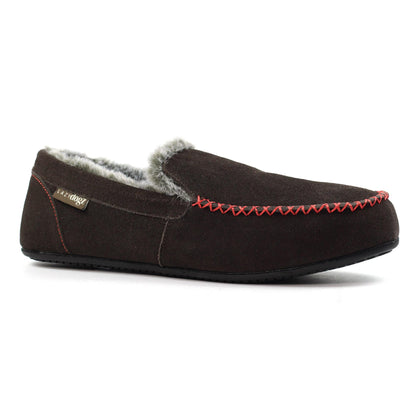 Brown - Front - Lazy Dogz Mens Henry Slippers