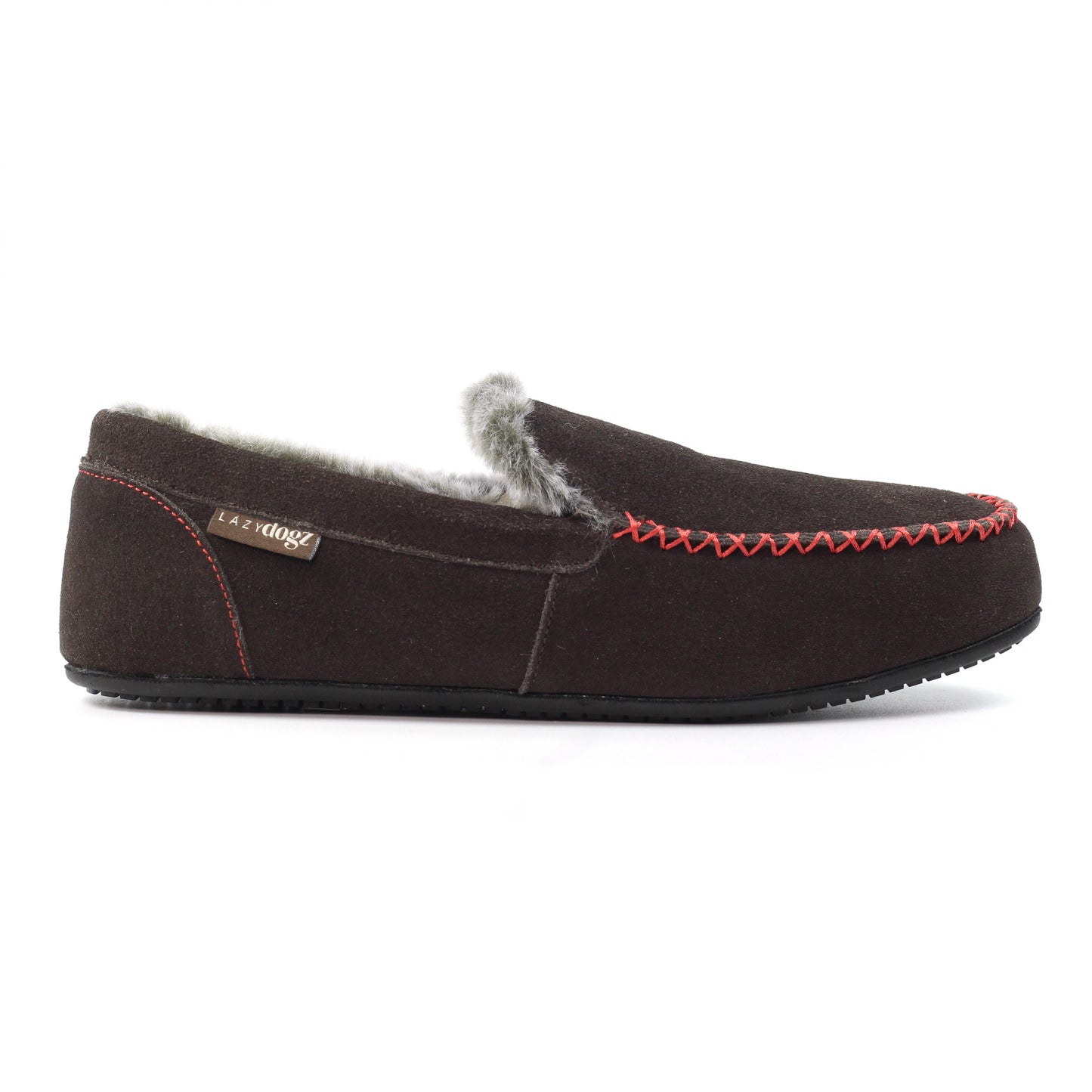 Brown - Back - Lazy Dogz Mens Henry Slippers