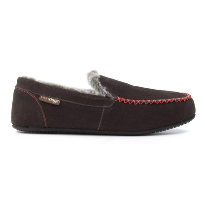Brown - Back - Lazy Dogz Mens Henry Slippers