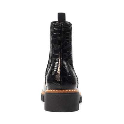 Black - Lifestyle - Lunar Womens-Ladies Peace Patent Ankle Boots